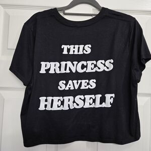 Black Graphic Tee - No Prince Charming